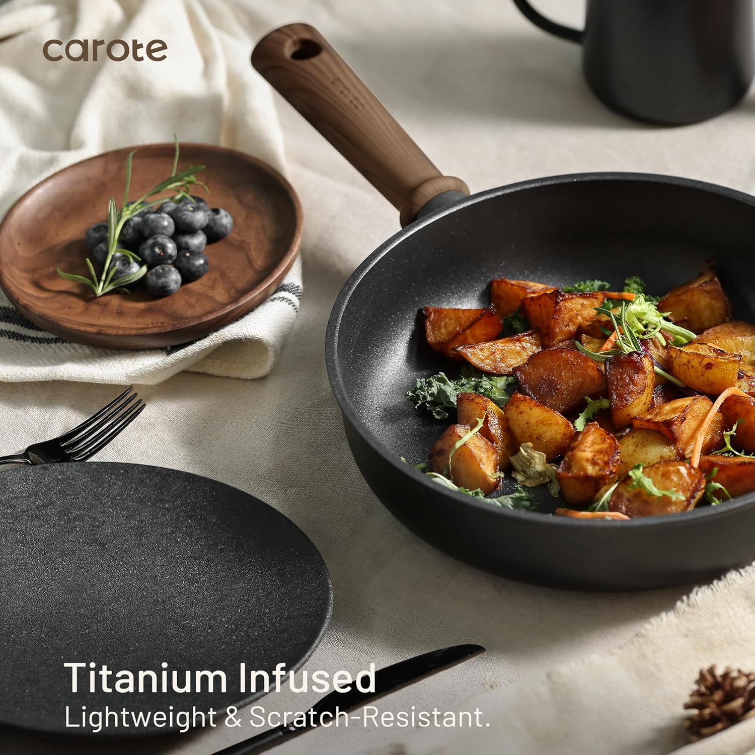 Detalle de CAROTE 44pcs Titanium Nonstick Cookware Set