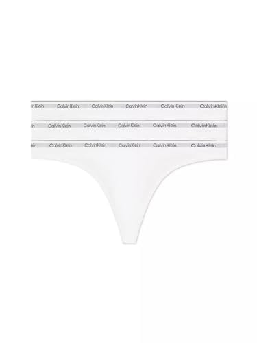 Detalle de Calvin Klein Modern Logo: confezione da 3 perizomi donna bianchi