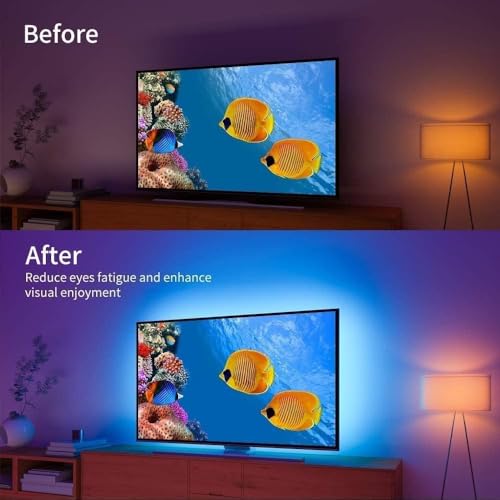 Detalle de SANSUN tira LED RGB 5050 de 2 m para TV, USB, mando y sincronización musical