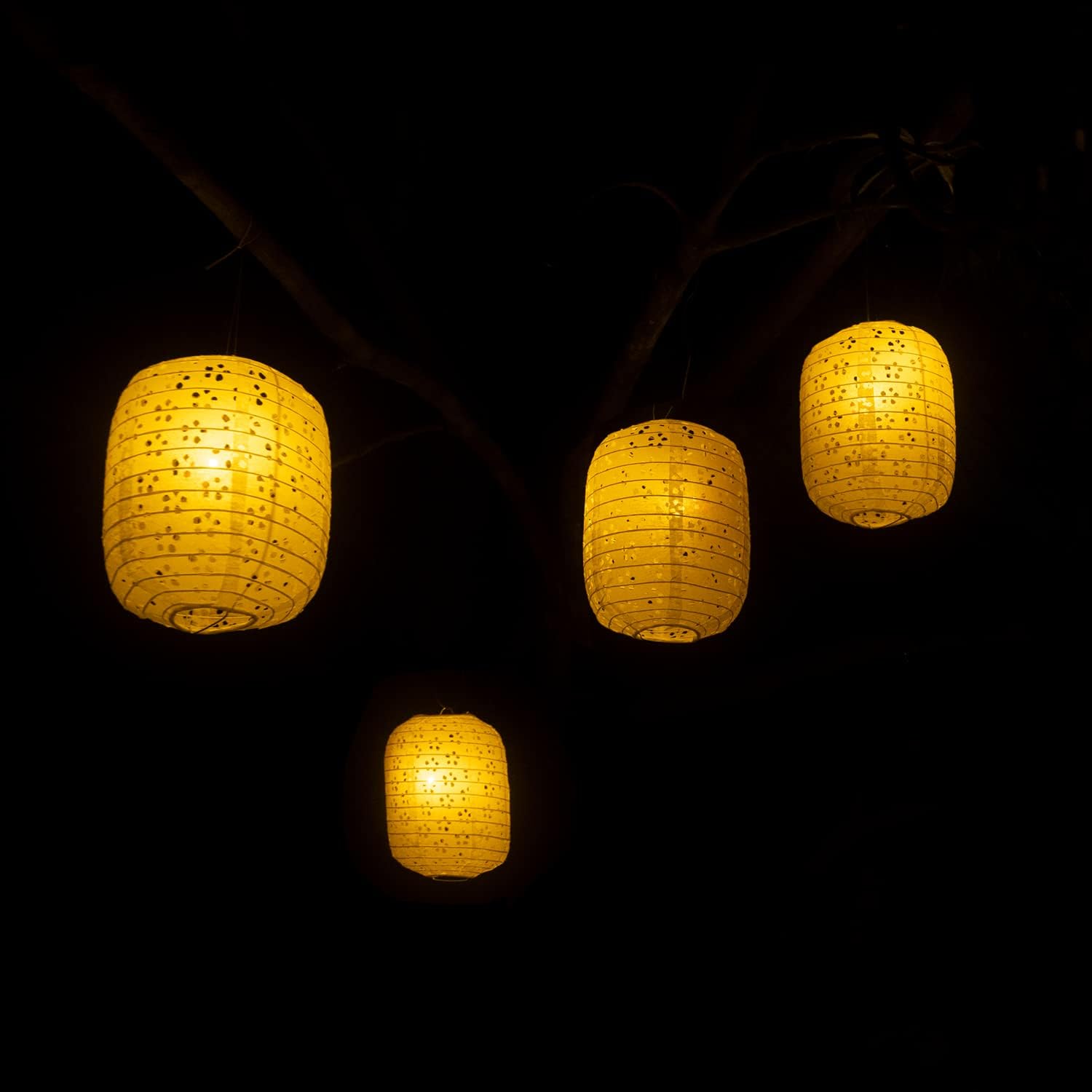 Thumbnail 6 de Aiminjey 10Pcs White Paper Lanterns, 16cm Hollow Out Cherry Blossom Lamps
