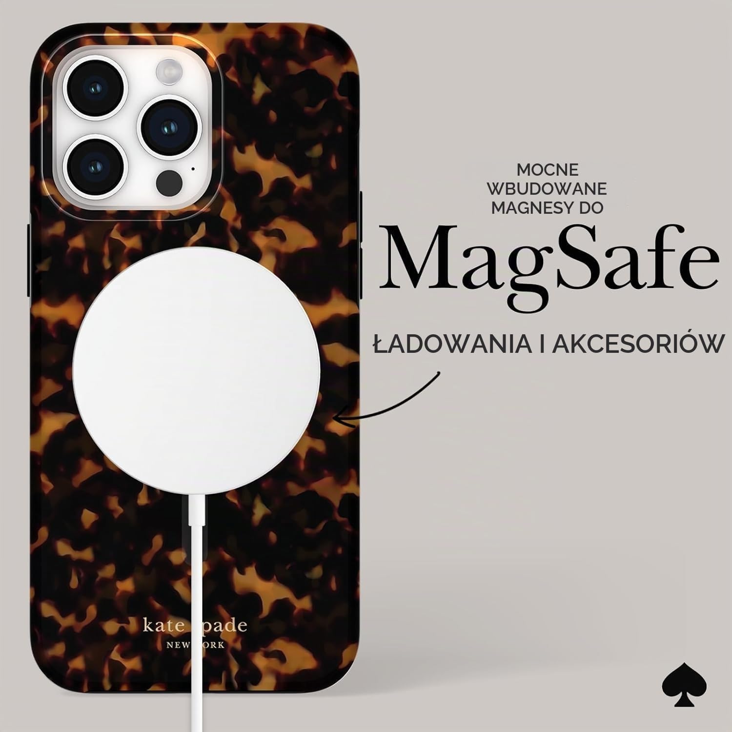 Detalle 2 de Case-Mate etui do iPhone 15 Pro Max z MagSafe, przezroczyste, wzór szylkretowy