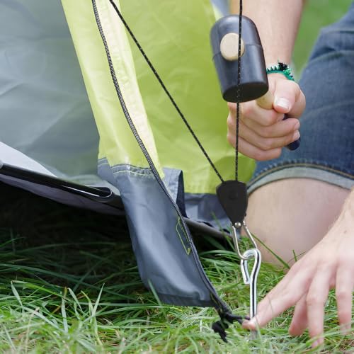 Detalle 2 de LEIMEND Abspannseile mit Seilspanner Set – 6er Pack Zeltschnur + 6 Erdspieße