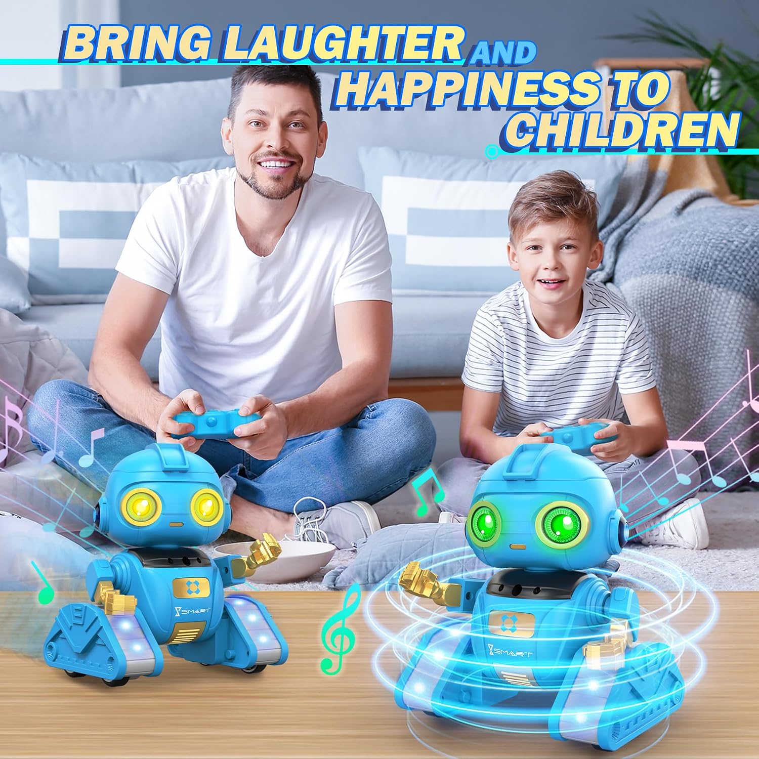 Detalle de Ophy Roboter Kinder Spielzeug – wiederaufladbar, Projektion und Gestensteuerung (Blau, ab 6 Jahren)
