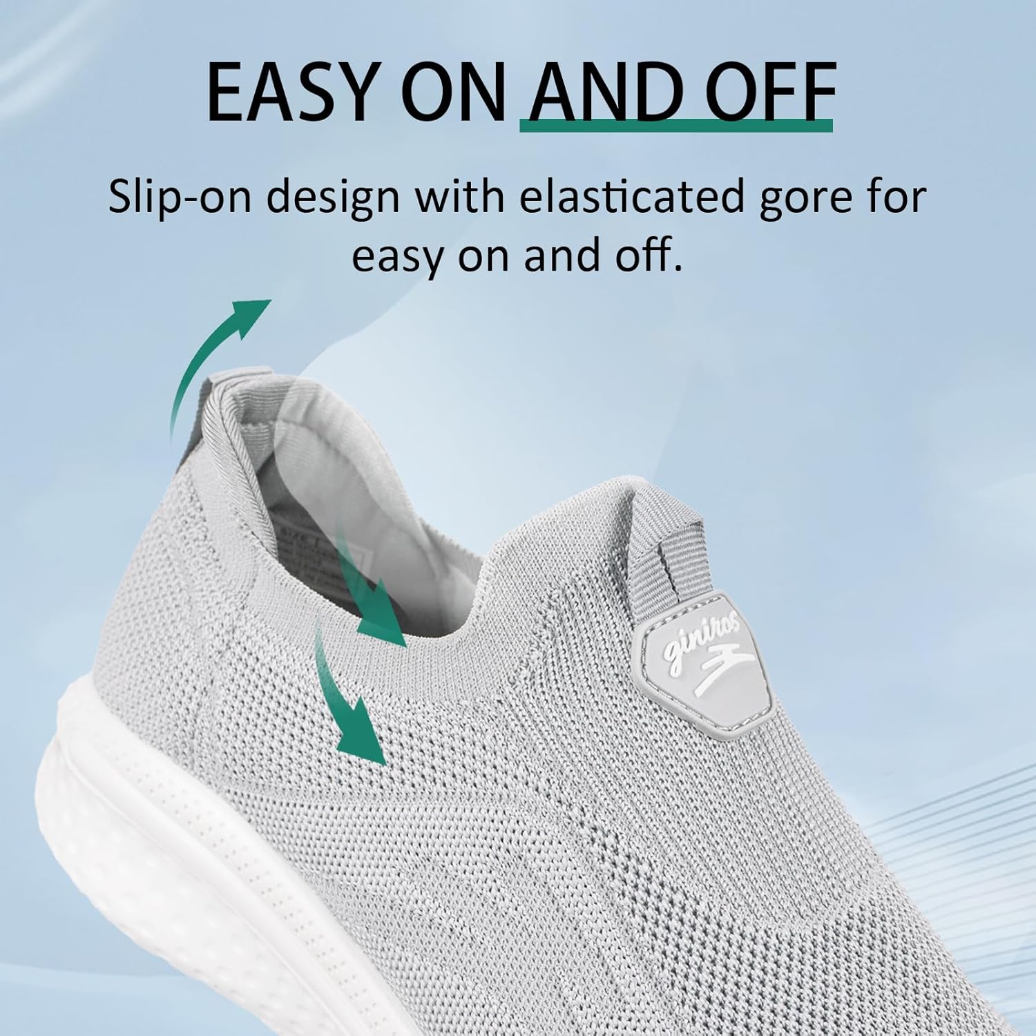 Thumbnail 2 de Giniros Mens Slip On Trainers review: breathable, lightweight casual trainers for daily wear
