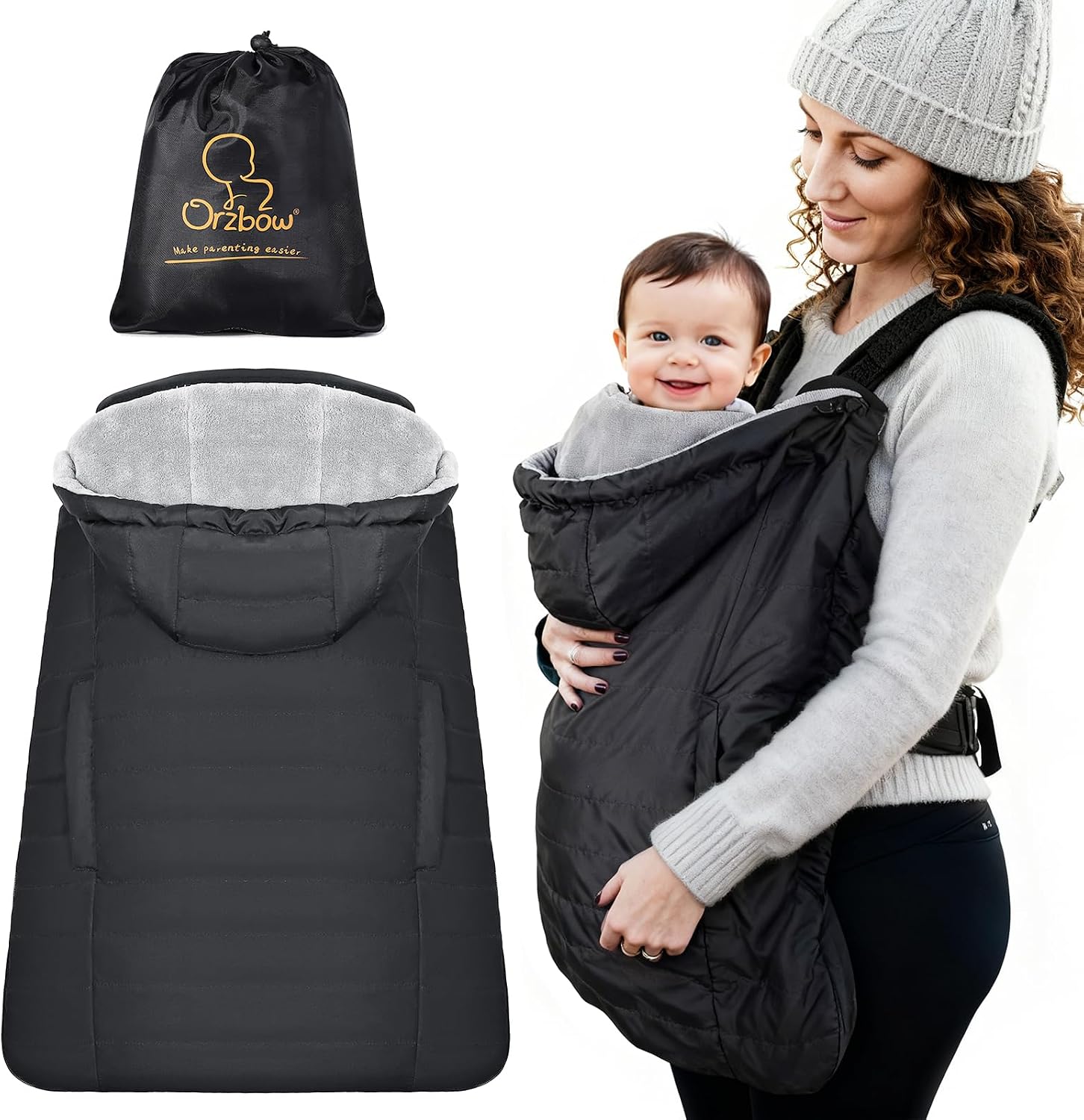 Detalle de Orzbow Baby Carrier Rain Cover with fleece liner