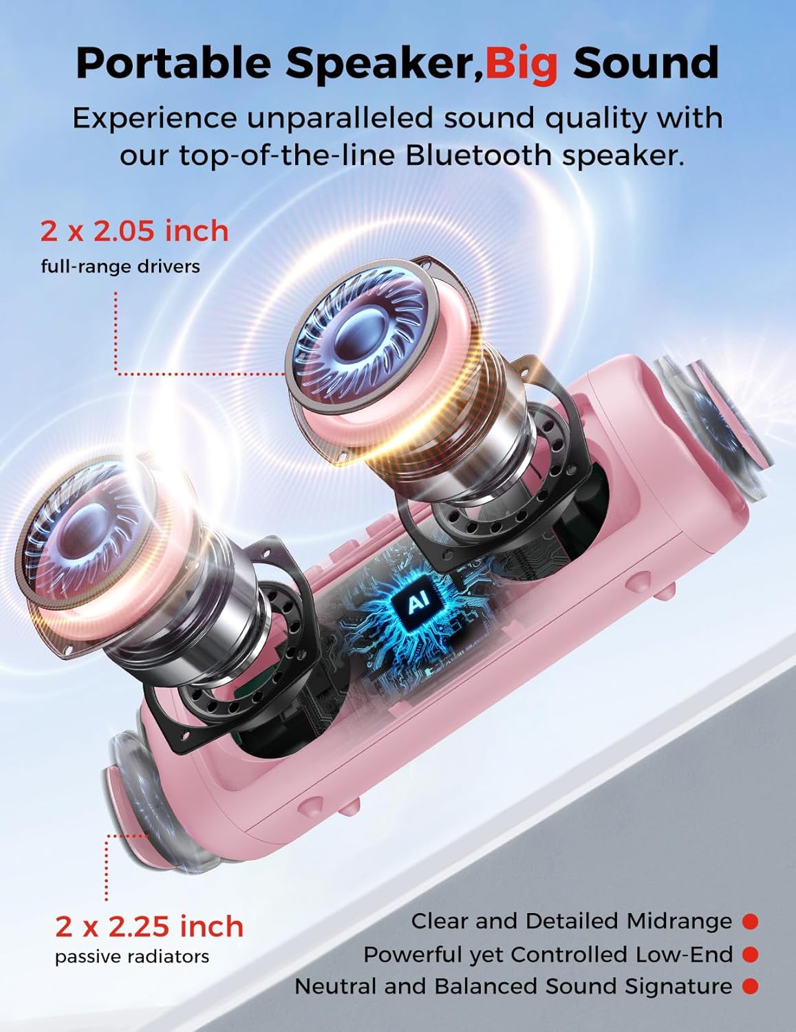 Thumbnail 1 de BolaButty Bluetooth Speaker with HD Sound (Pink) – IPX5 Waterproof, 20H Playtime, BT5.3, TWS Pairing