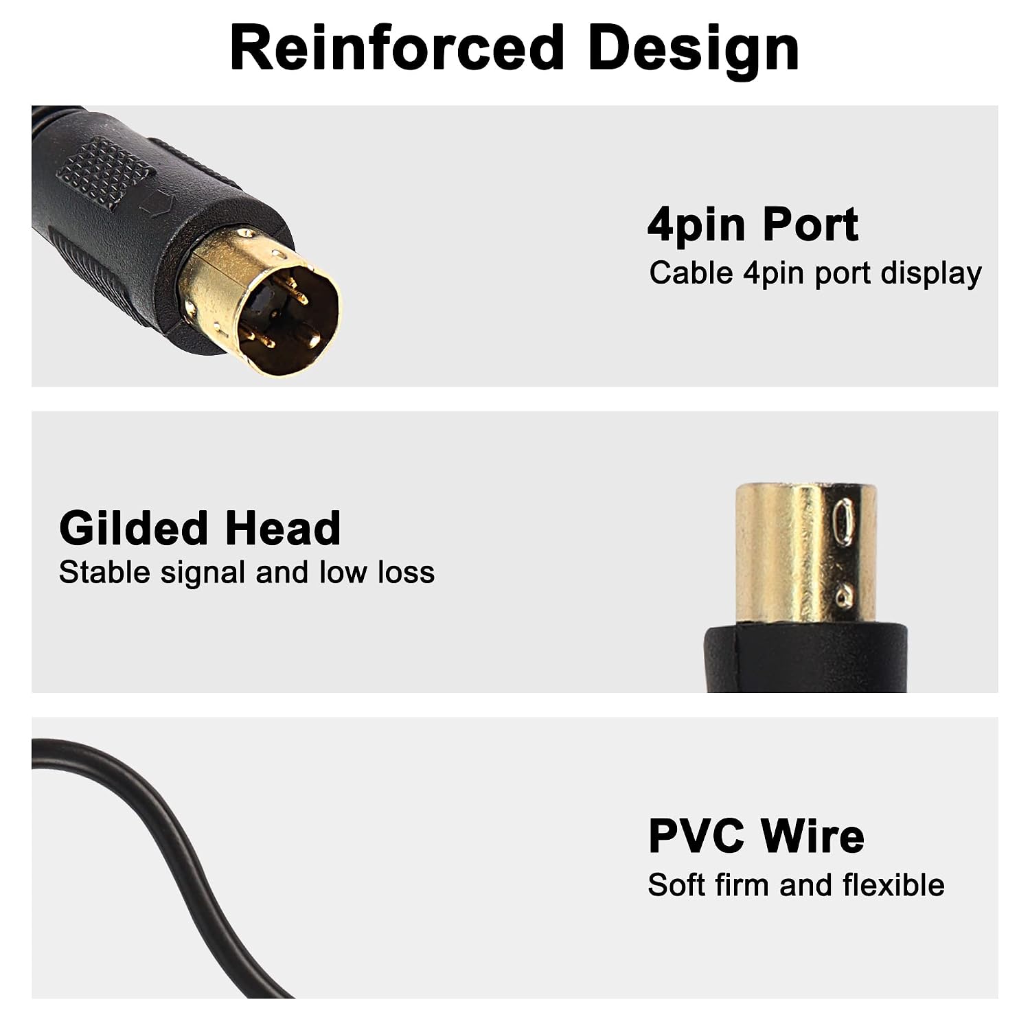 Detalle de XMSJSIY S-Video (SVHS) Male-to-Male 4 Pin Mini-Din Extension Cable, 1m