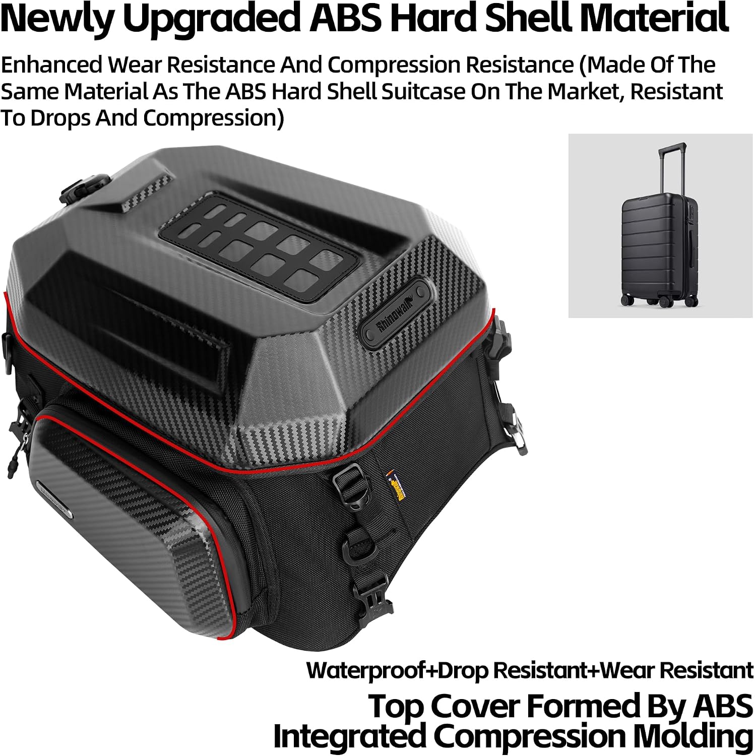Thumbnail 5 de Rhinowalk MFT2310-Black-001 Motorcycle Tail Bag, Expandable 23L–35L