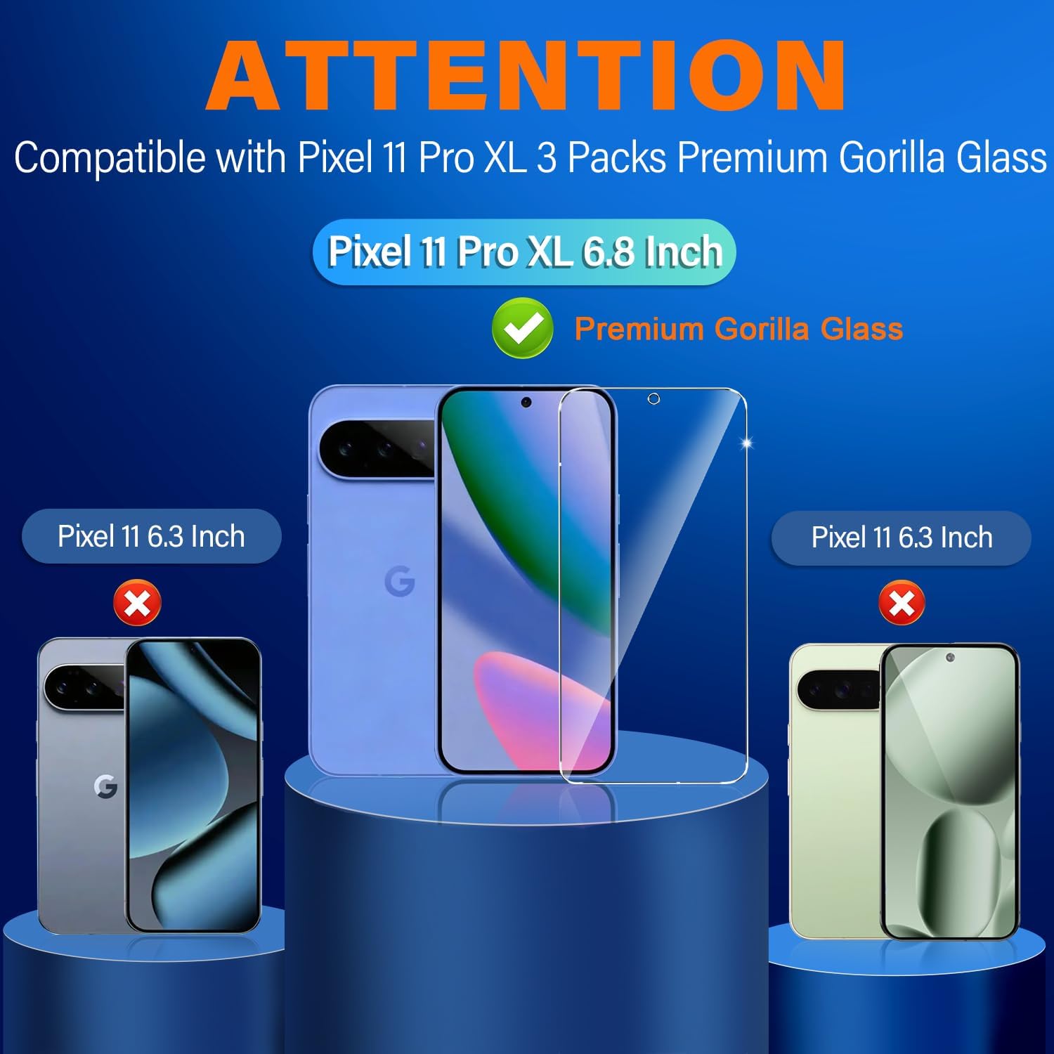 Detalle 2 de Letosan Glass Screen Protector for Google Pixel 11 Pro XL