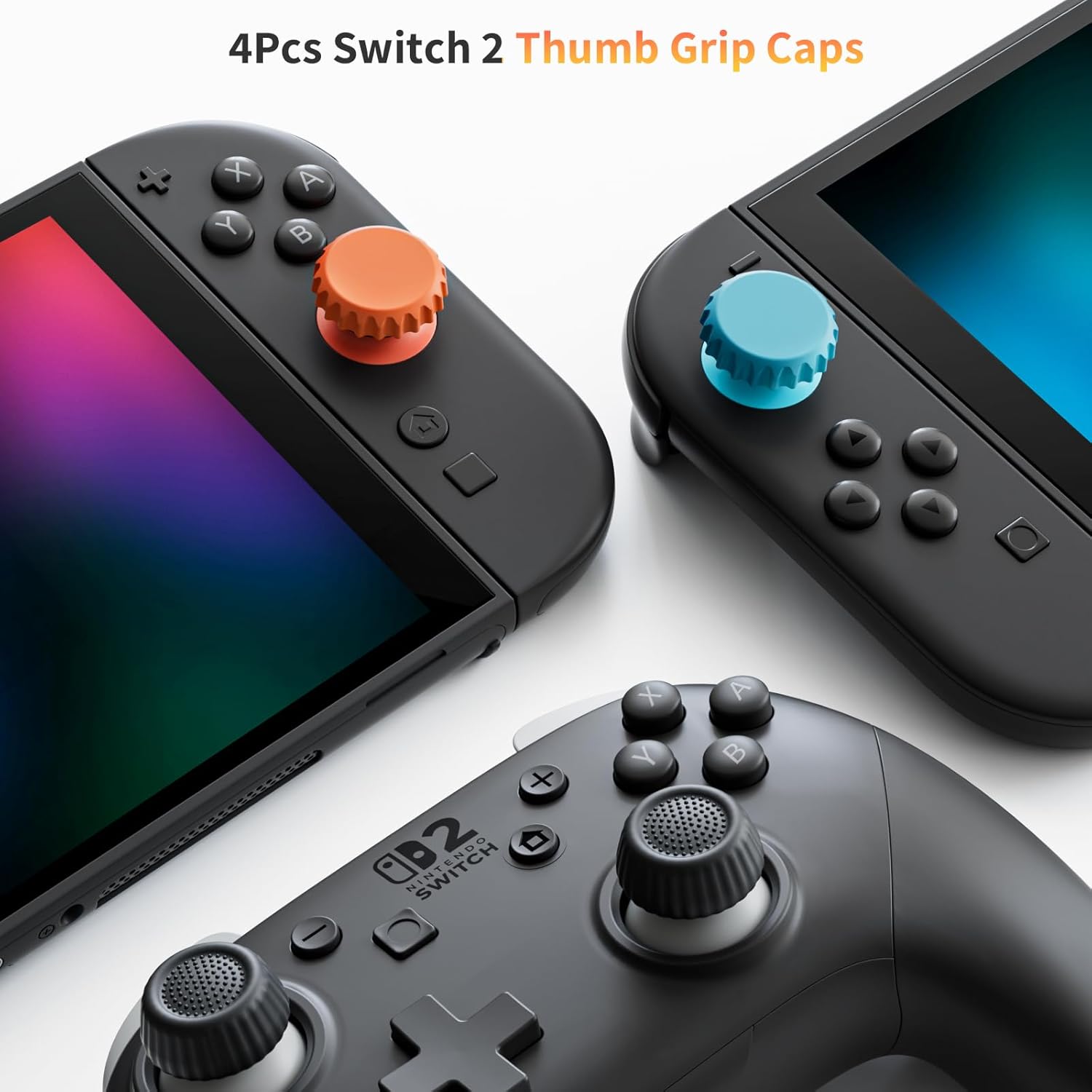 Detalle de COOWPS Ultra Hard Switch 2 Case for Nintendo Switch 2 (2025) with 4 Thumb Grips