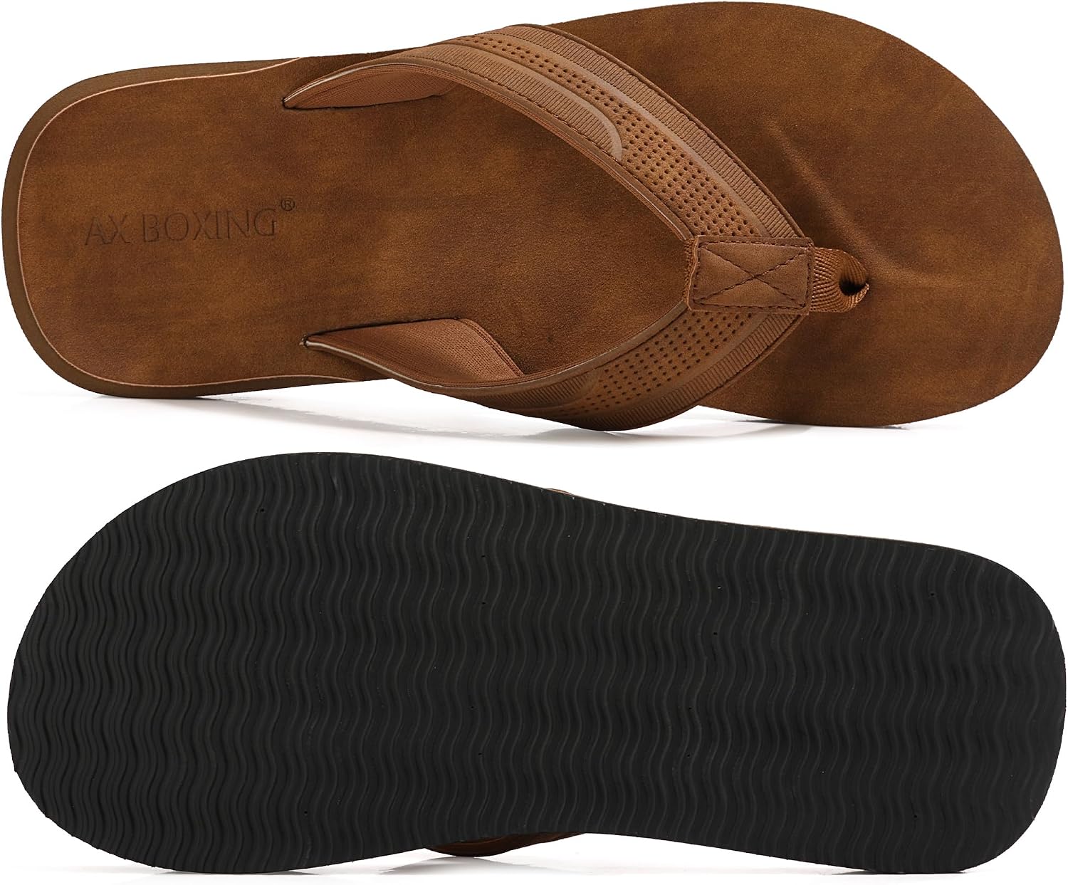 Detalle 2 de ARRIGO BELLO Tongs homme claquette Tongue en cuir, antidérapantes pour l’été (taille 41-46)