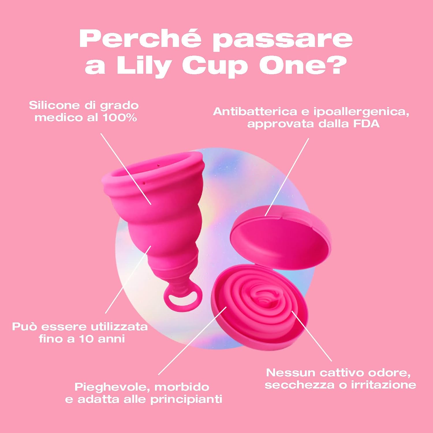 Detalle de Intimina Lily Cup One: Coppetta mestruale morbida per principianti e adolescenti