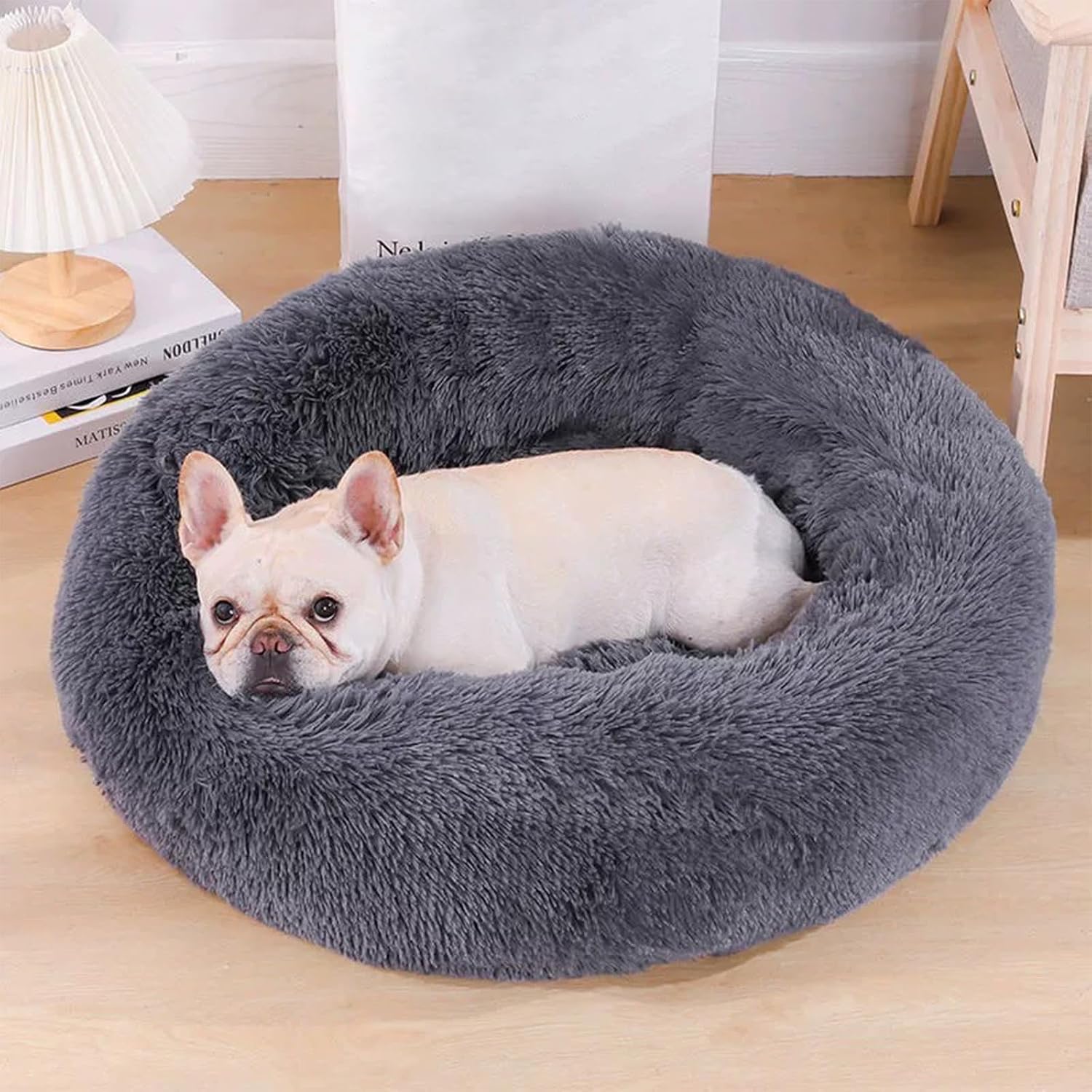 Detalle 2 de Nisrada Katzenbetten Round 60 cm – rutschfeste, waschbare Schlafkugel für Innenkatzen, Katzen- oder Welpenbett
