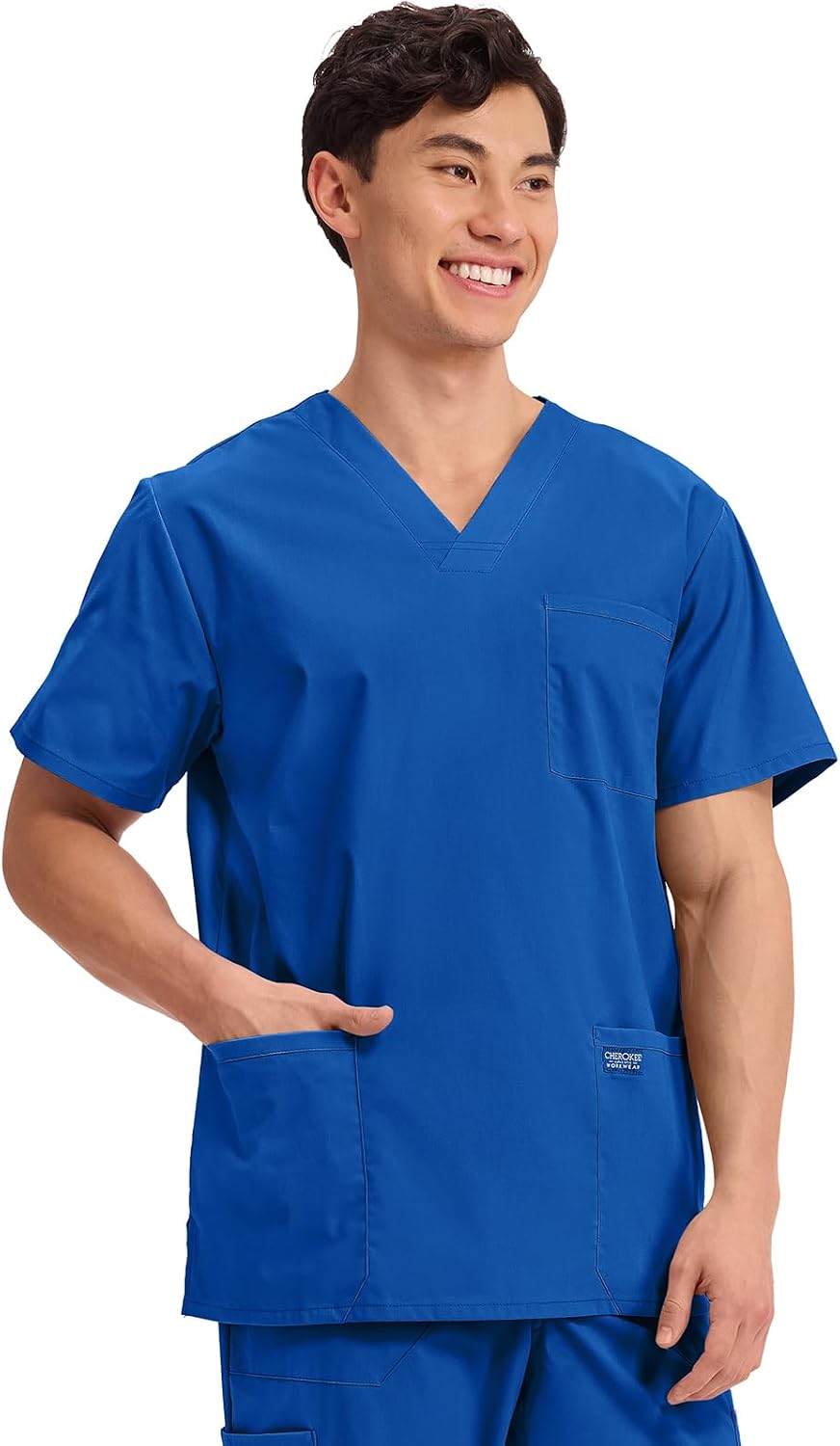 Detalle 2 de Cherokee Men's V-Neck Scrub Top, 4 Pockets