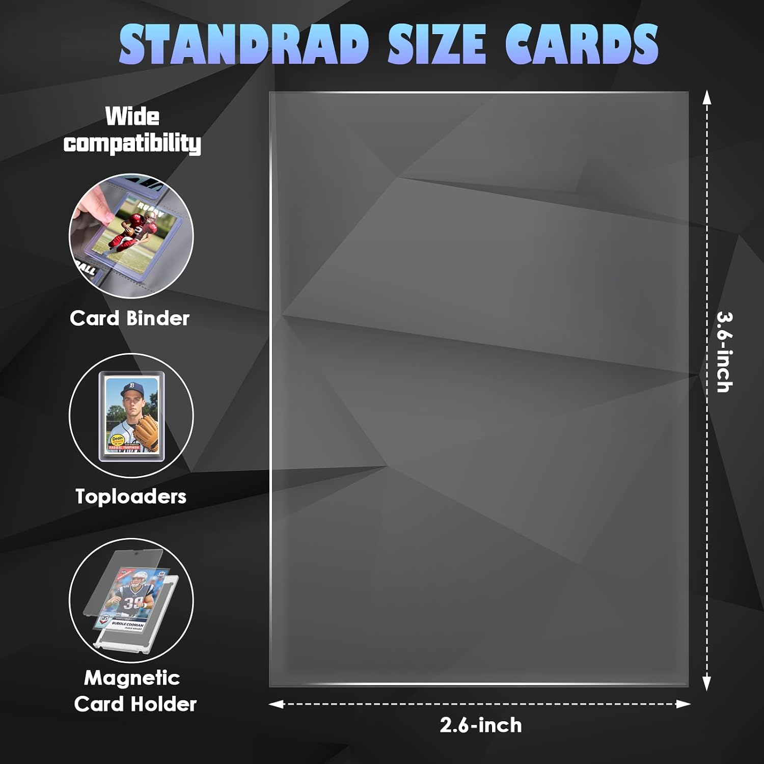 Detalle 2 de 500 PCS Clear Penny Card Sleeves 66×91mm