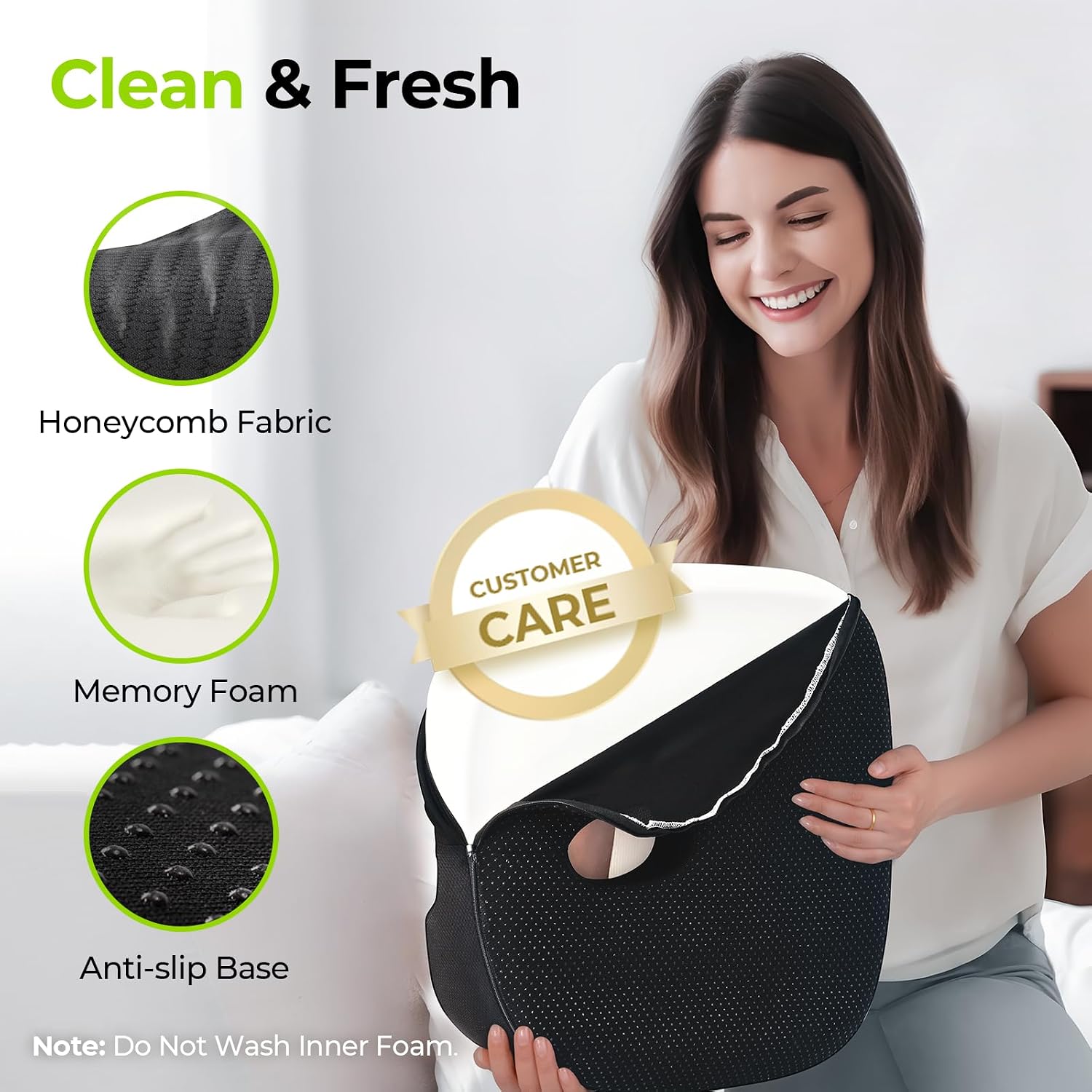Thumbnail 6 de AUVON Donut Seat Cushion Memory Foam