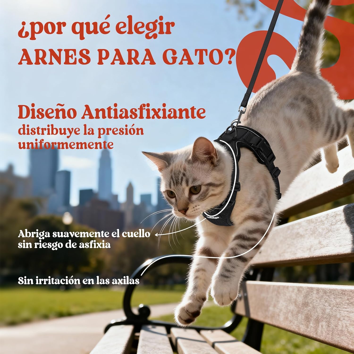 Detalle de rabbitgoo Arnes para Gatos Antiescape XS 150 cm
