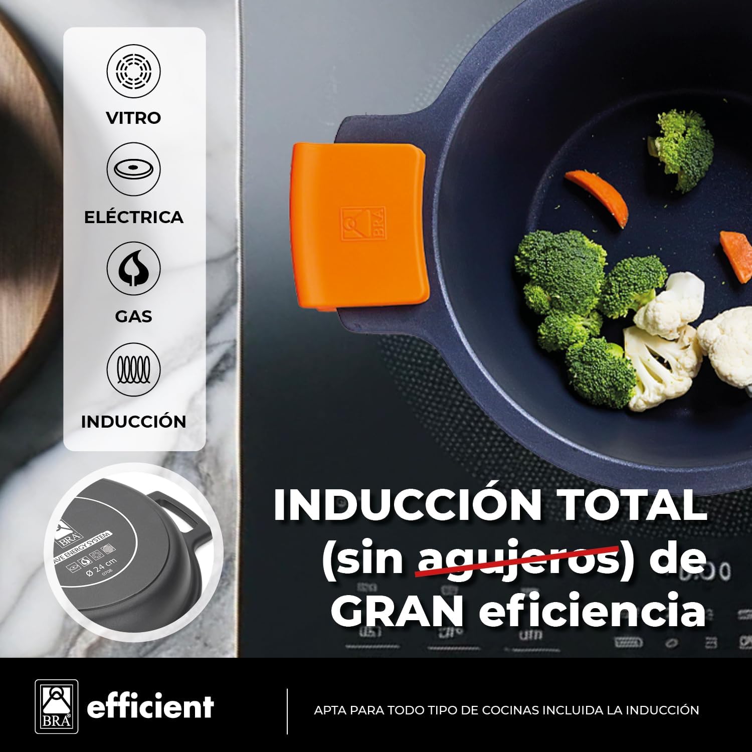 Thumbnail 3 de BRA Efficient Juego de Cocina 5 Piezas Antiadherente