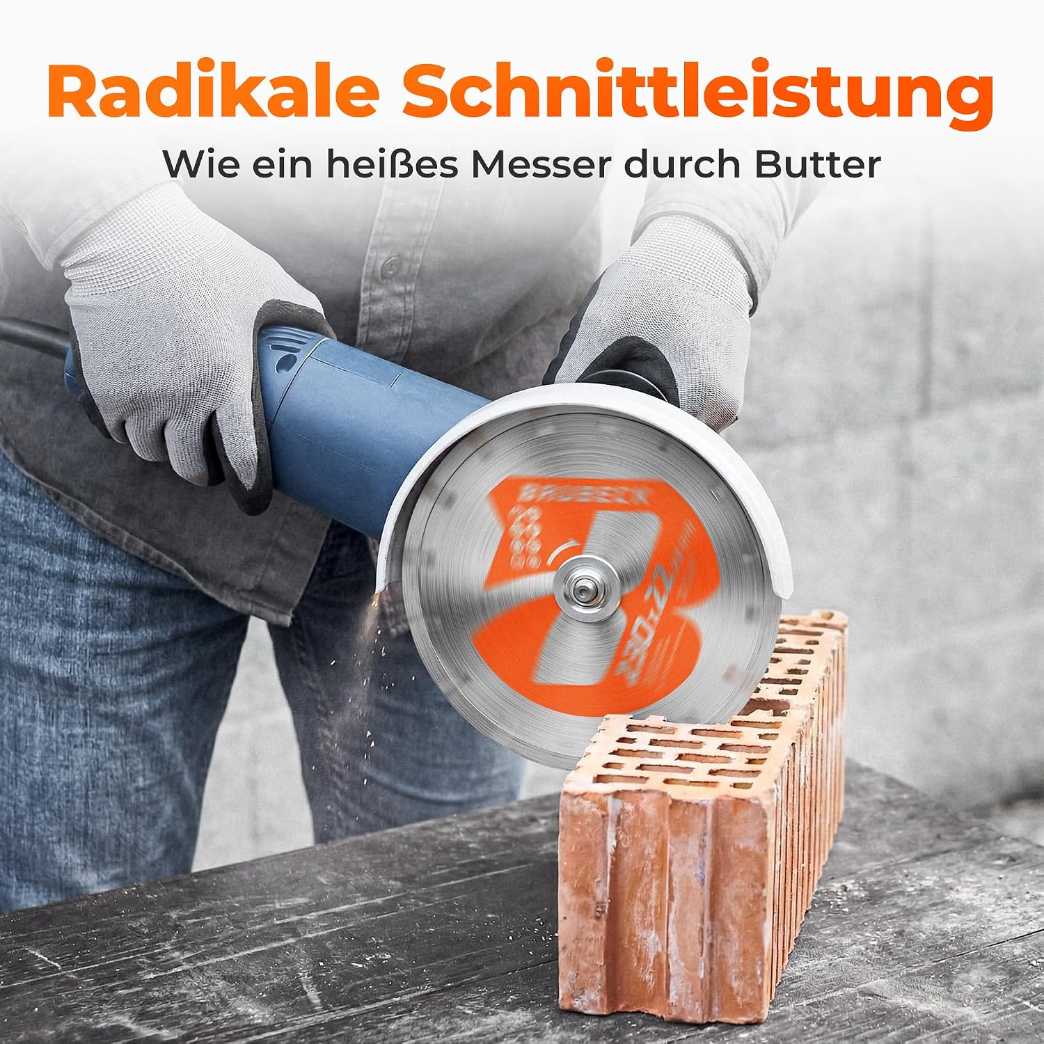 Thumbnail 2 de BAUBECK Diamantscheiben 230 mm – 2 Stück für Stein und Beton, robuste Trennscheibe für Winkelschleifer