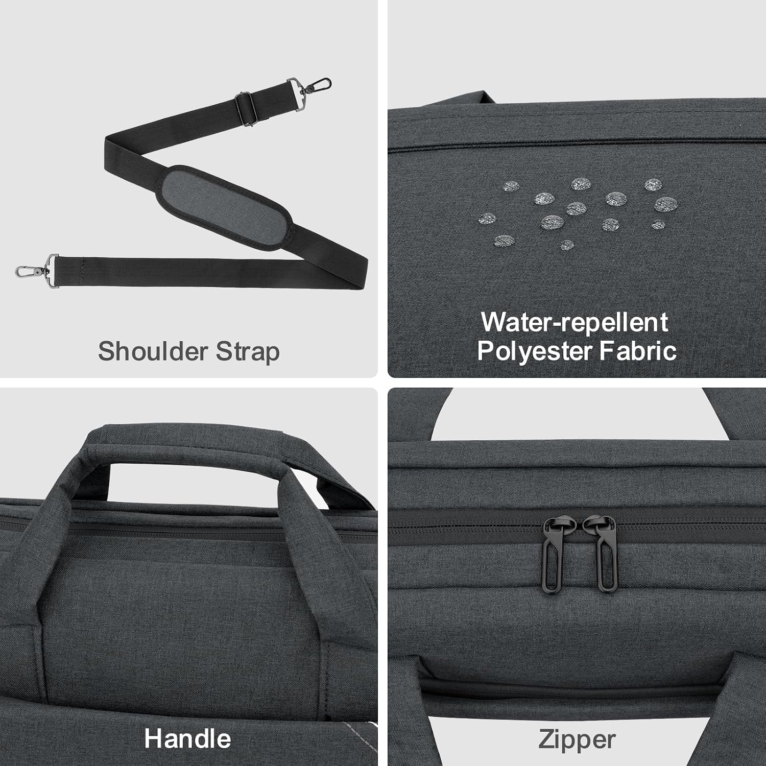 Detalle 2 de Jooeer Laptop Bag Case 15.6–16 Inch Briefcase: Practical Polyester Messenger for Work & Travel