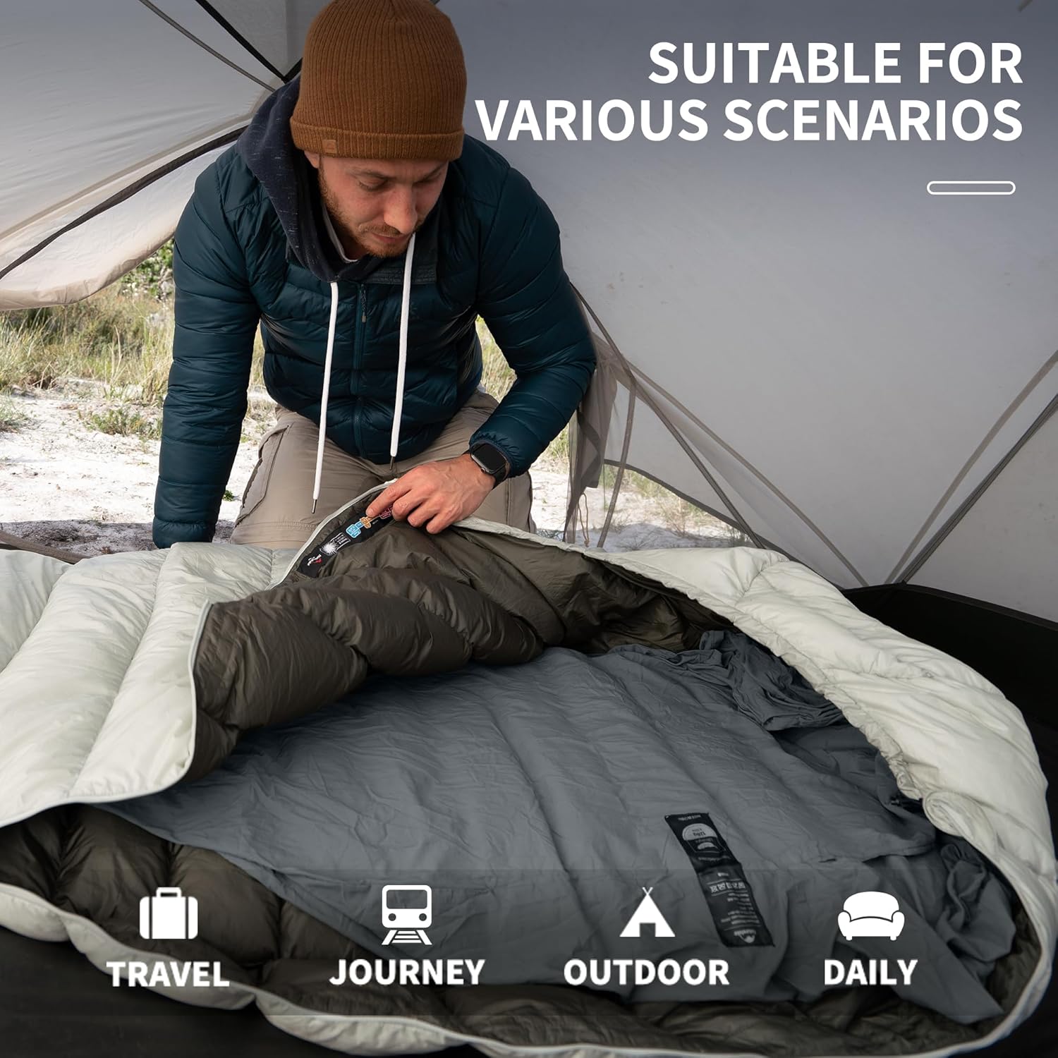 Thumbnail 5 de Naturehike Hüttenschlafsack Ultralight Liner (128 g) – Reisedecke/Innenschlafsack für Hütten & unterwegs