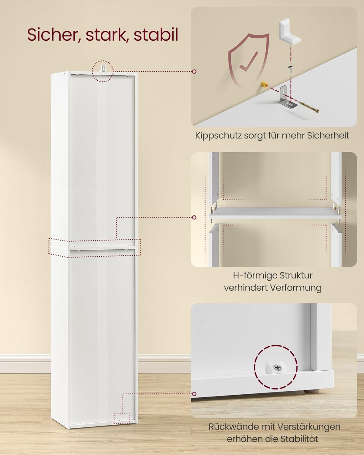 Thumbnail 5 de VASAGLE Custos Kollektion Bücherregal LBC411W01 – offenes 6‑stufiges Regal mit verstellbaren Einlegeböden