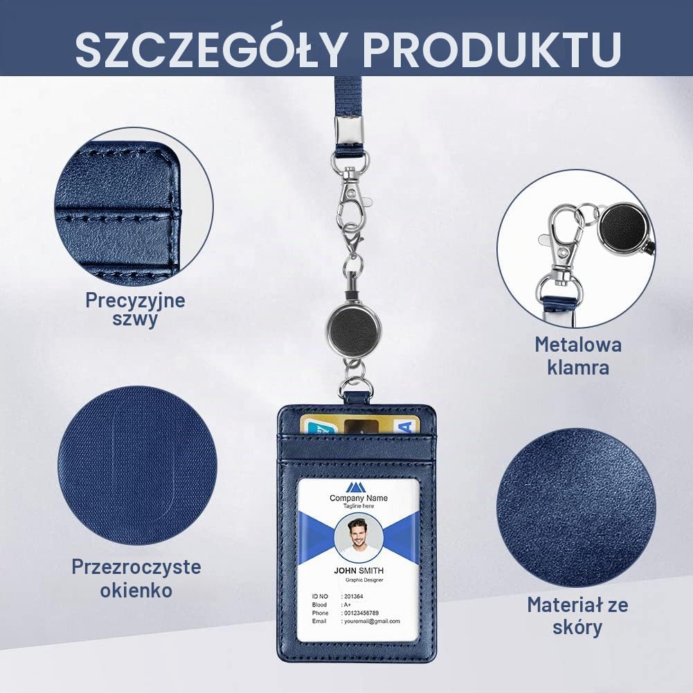 Detalle 2 de OFFCUP etui na identyfikator z okienkiem, 3 przegrodami i kieszenią na zamek