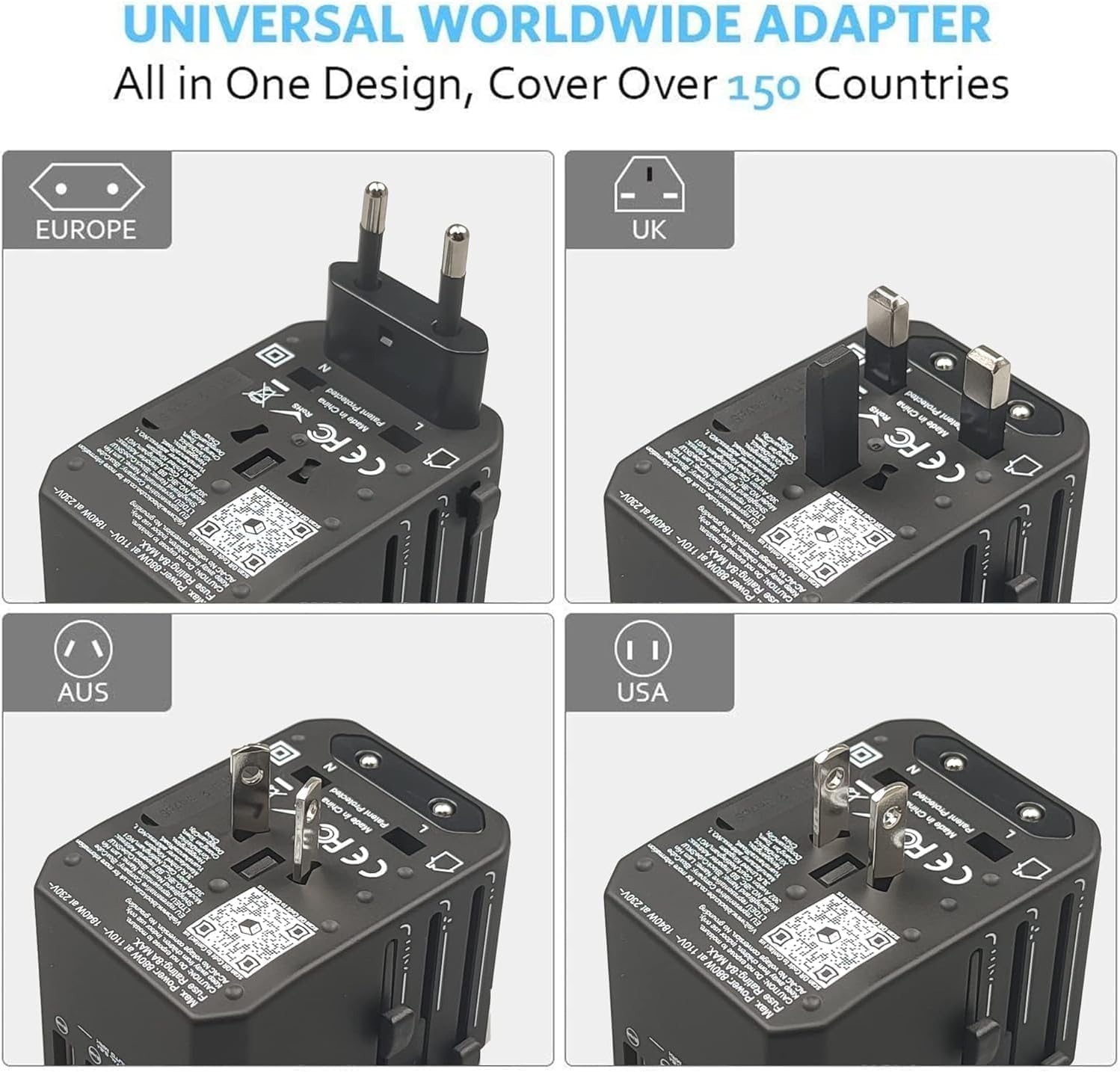 Thumbnail 2 de iBlockCube Universal Travel Adapter with 5 USB