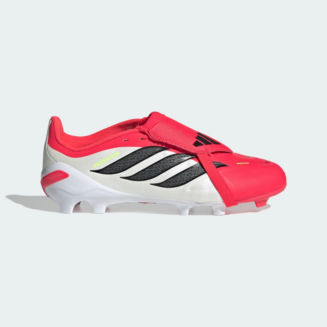 Detalle de Adidas Predator League: bota de fútbol para césped natural seco, lengüeta plegable (Rojo)