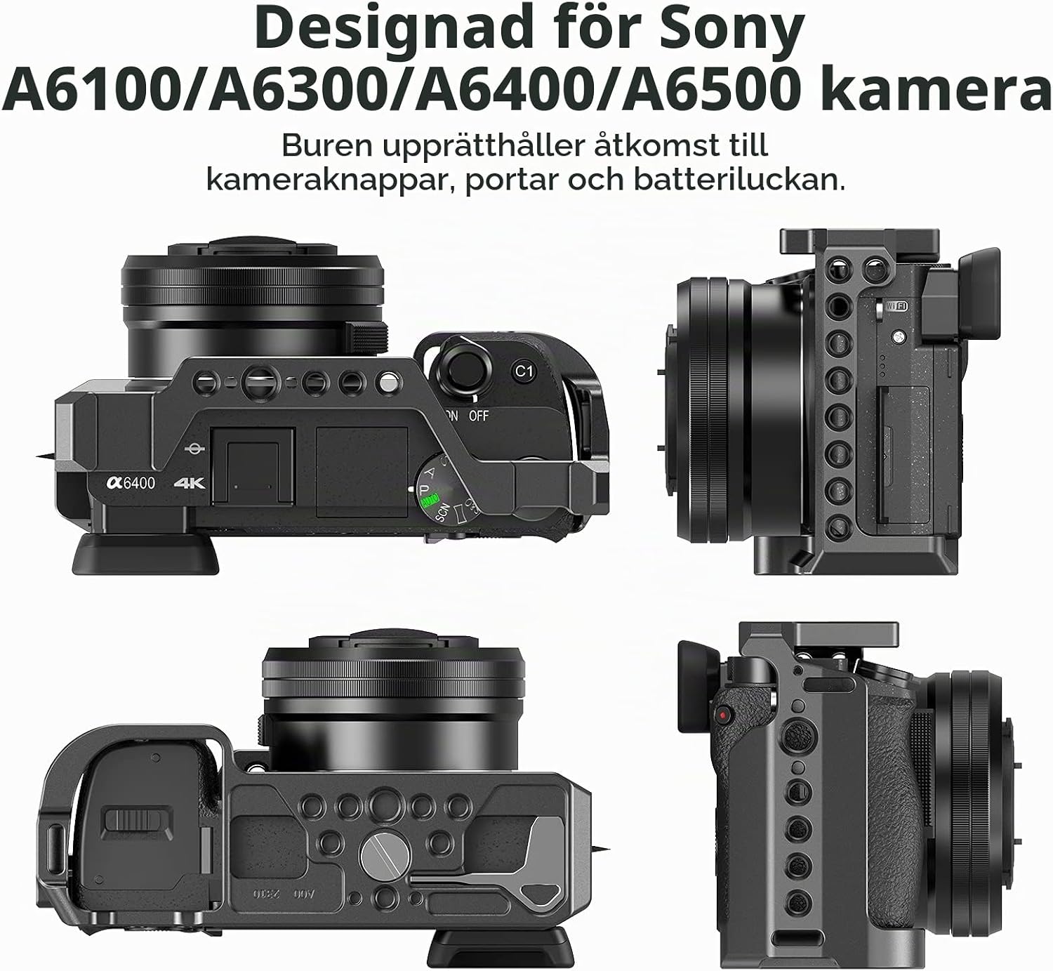 Thumbnail 5 de SMALLRIG CCS2310B kamerabur för Sony A6100/A6300/A6400/A6500 med Arca-platta
