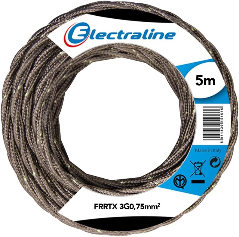 Detalle 2 de Electraline 16805 Cavo Tessile FRRTX 5 m Bianco
