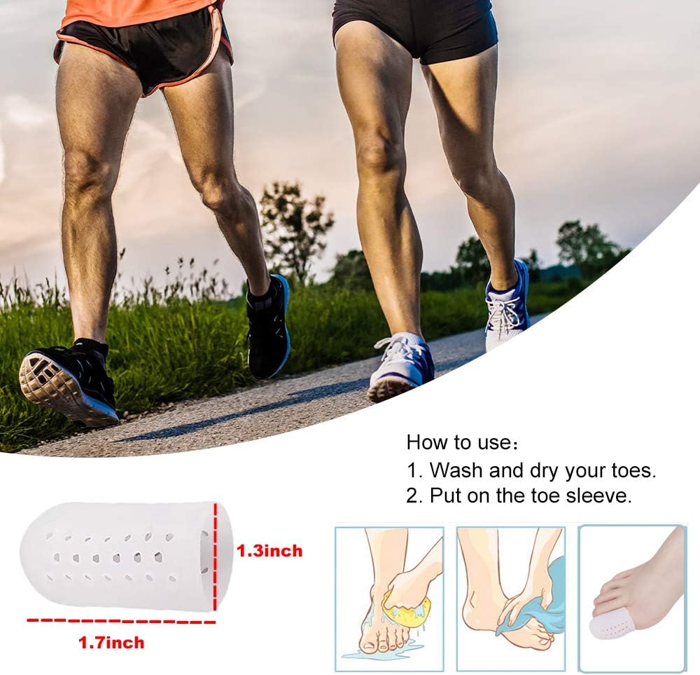 Thumbnail 4 de Pnrskter 10 protezioni dita dei piedi in silicone traspirante (alluce) per vesciche, calli e attrito