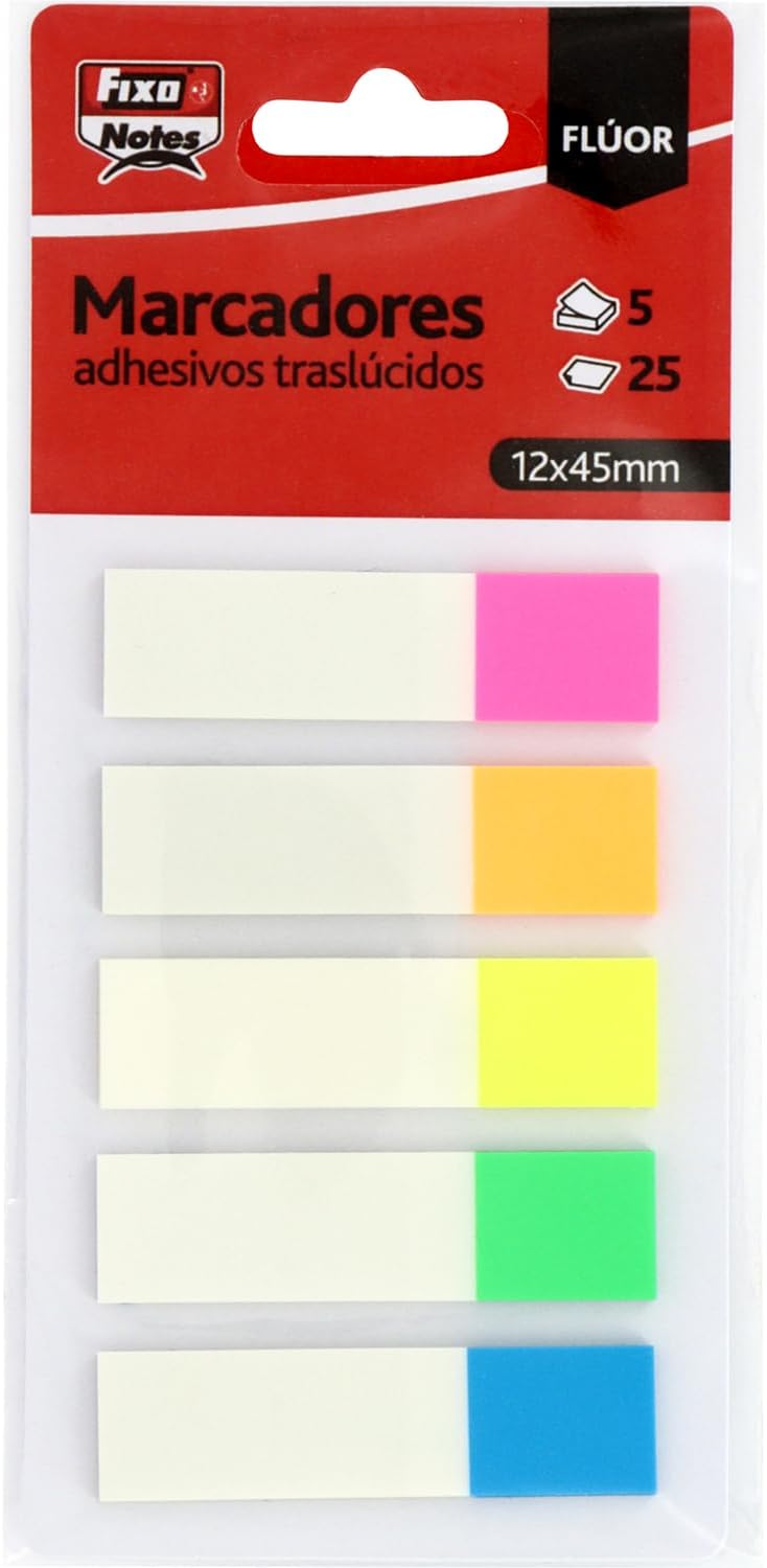 Detalle de FIXO Fixo Notes – przezroczyste zakładki samoprzylepne 12 × 45 mm, 125 sztuk