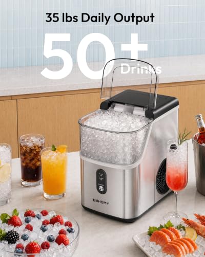 Thumbnail 2 de EUHOMY Nugget Ice Maker Countertop: Soft, Chewable Pebble Ice in Minutes