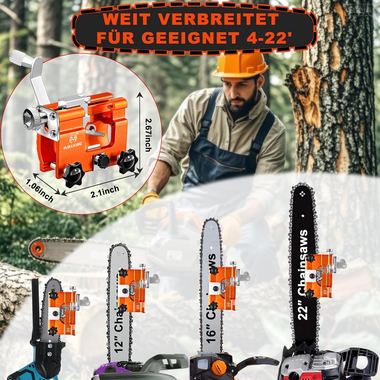 Thumbnail 4 de Chainsaw sharpening jig kit 10 steels
