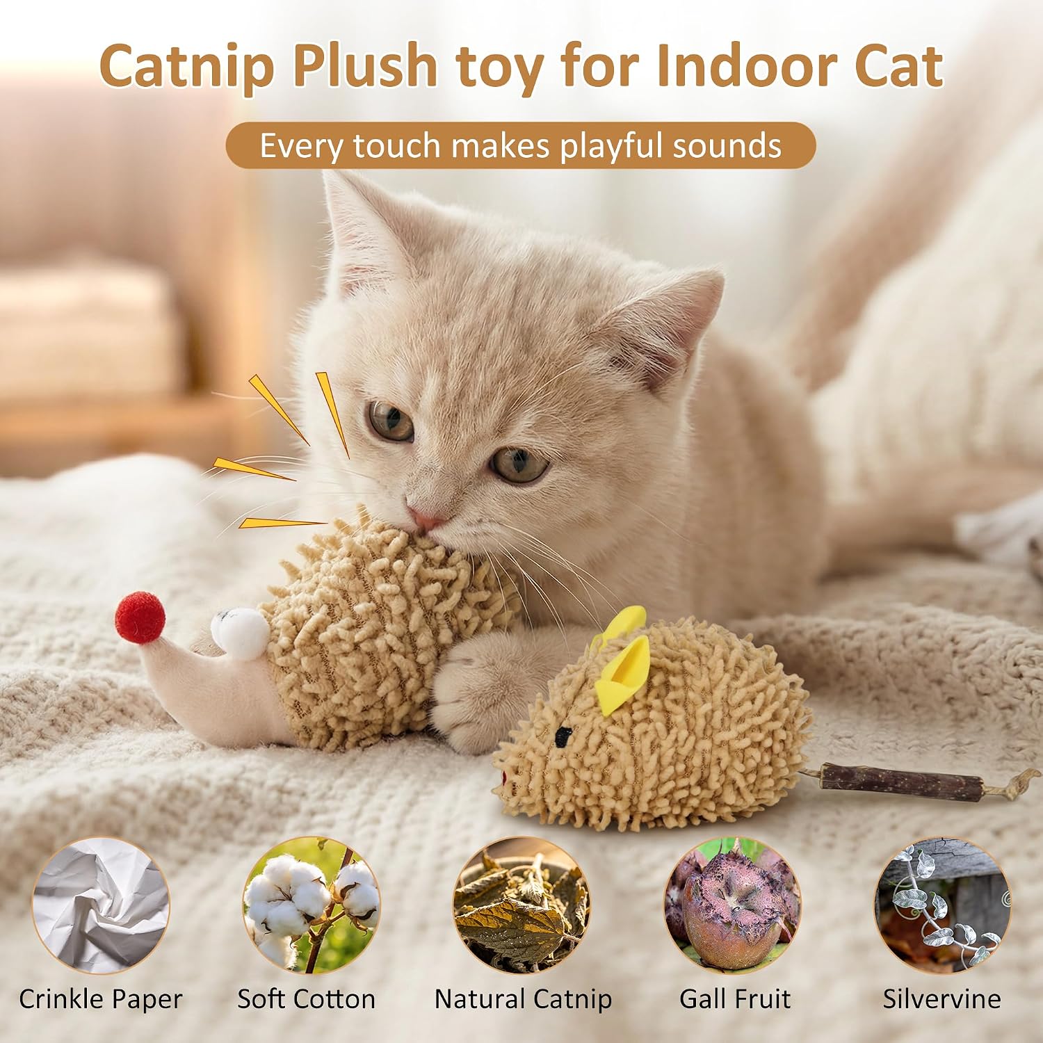 Detalle de Uyubao Catnip Toy 3 Pack Plush