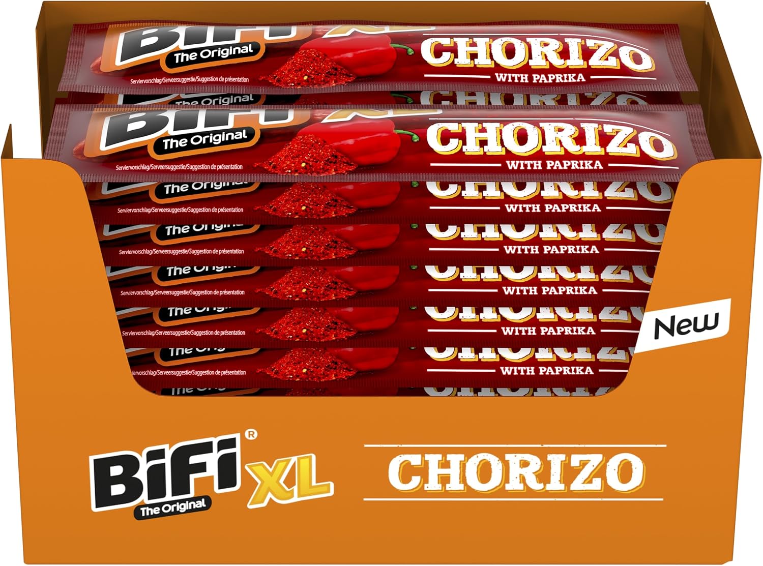 Detalle 1 de BiFi Chorizo XL Sticks 🌭 Pack de 20, Aperitivos con Pimentón y Ajo