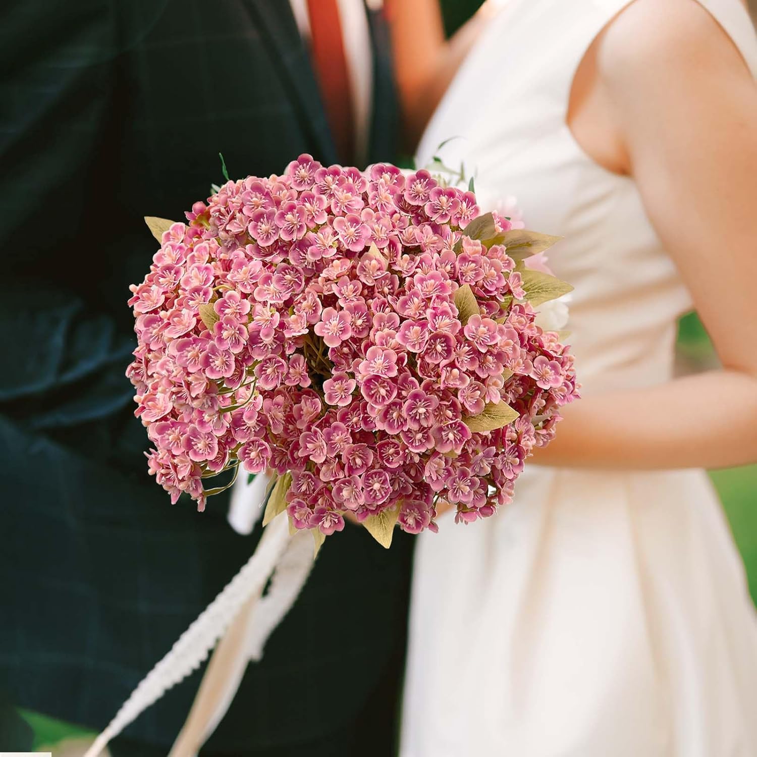 Thumbnail 6 de SNAIL GARDEN Set of 2 Pastel Pink Hydrangea Artificial Flowers (588 Blooms) – Realistic Silk Arrangements