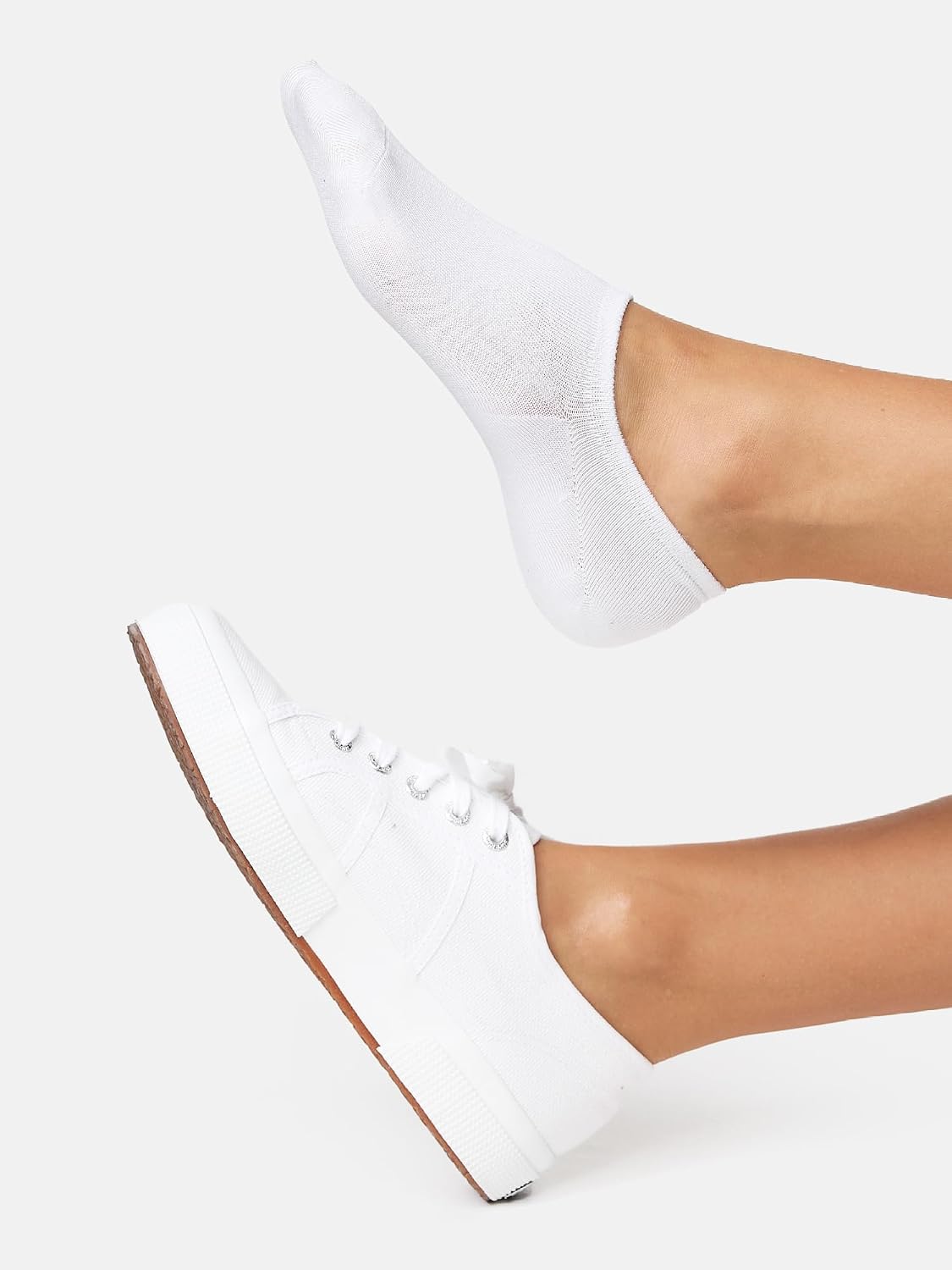 Detalle de Nur Die Sneaker Donna: Confezione da 2 calzini morbidi in viscosa di bambù per scarpe invisibili