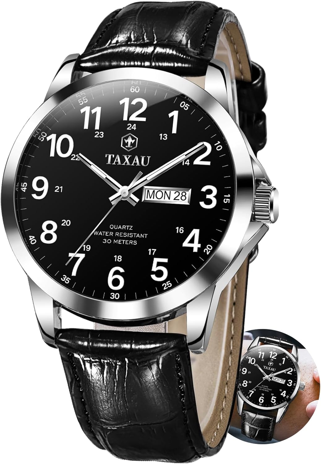 Detalle de Taxau Herrenuhr Wasserdicht 3 ATM – klassisch, elegant und zuverlässig