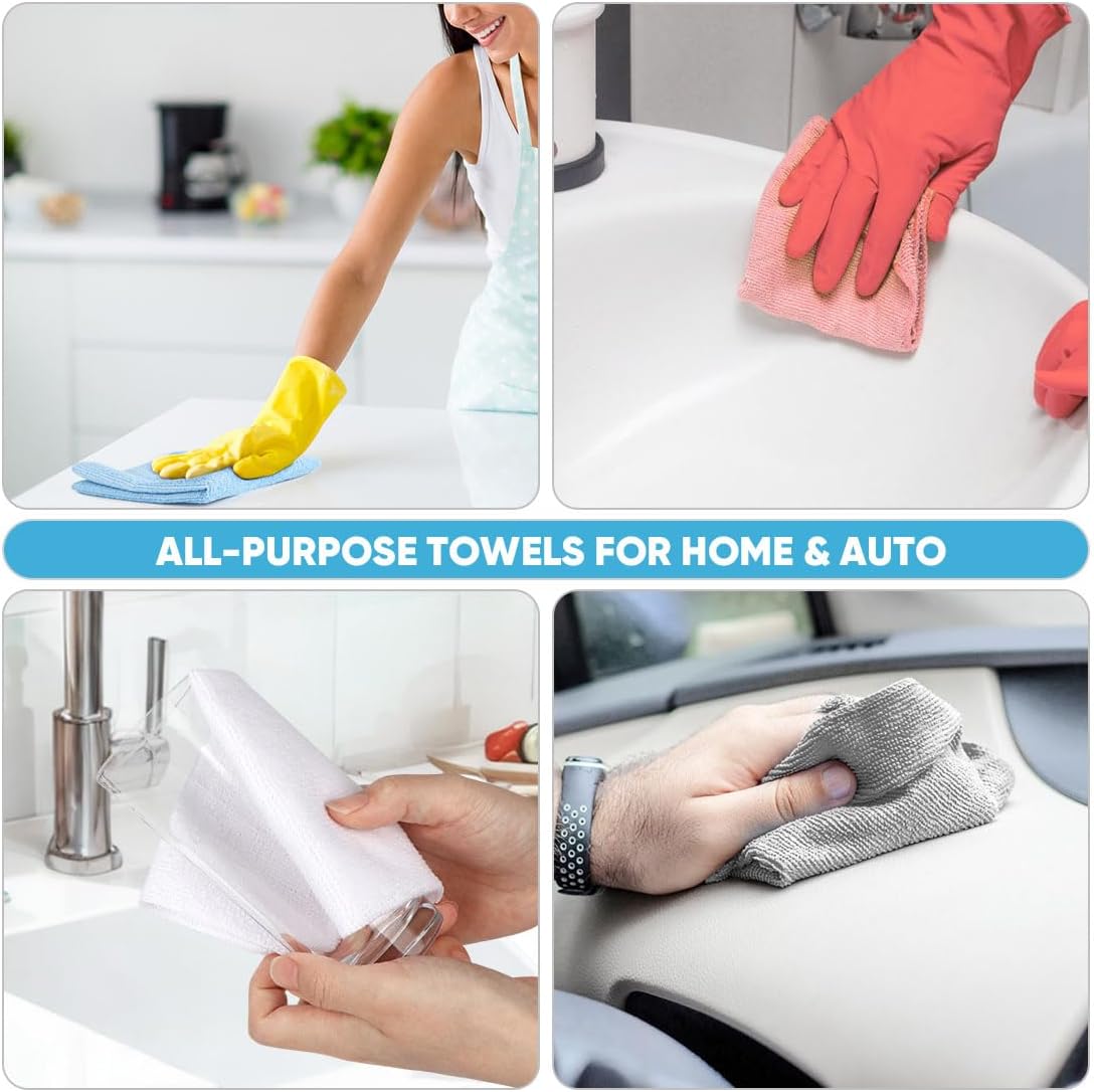 Detalle de AIDEA Microfiber Cleaning Cloth Roll (50 Pack) – Reusable Tear-Away Towels, 11.5" x 11.5