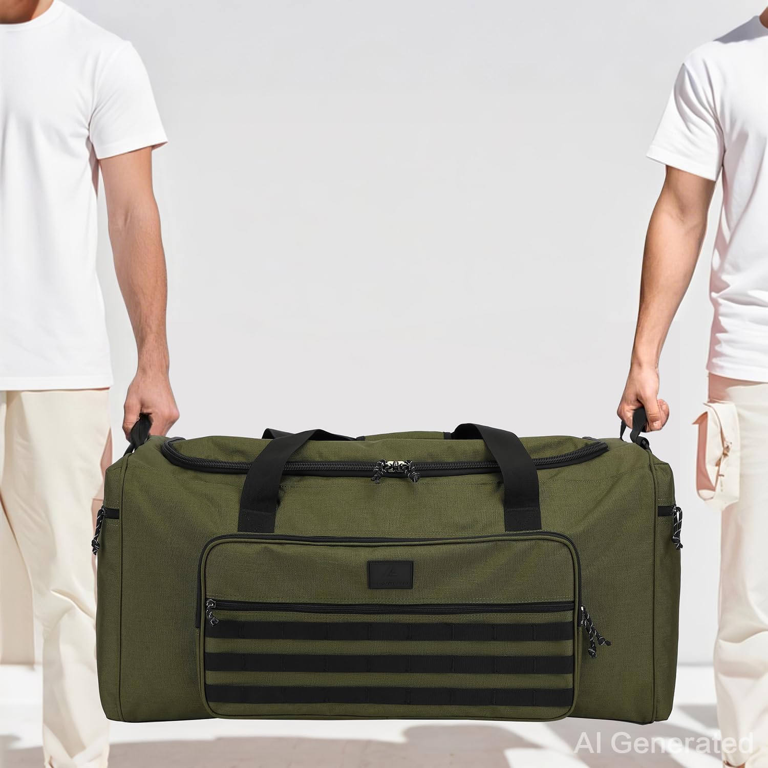Detalle de Tonruyn 115L Extra Large Gym Duffle Bag, 125L Listed Capacity, MOLLE Webbing