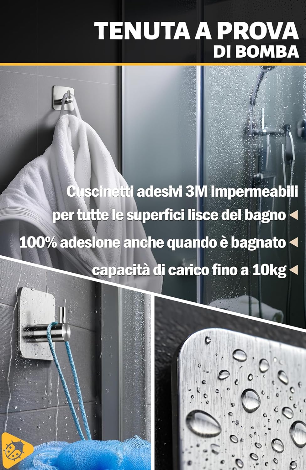 Thumbnail 2 de Menz Ganci adesivi bagno 6 pezzi