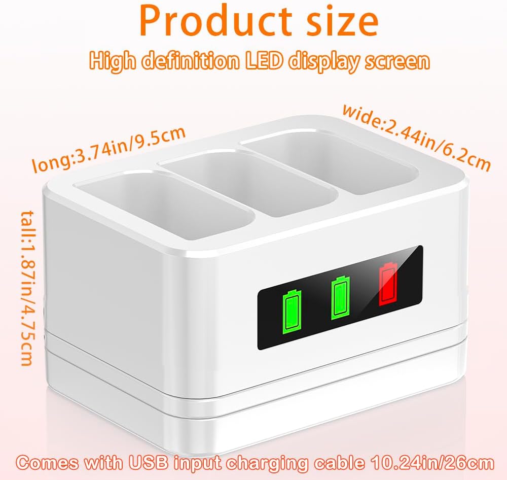 Thumbnail 2 de 3-Slot Ring battery charging dock with LED display (USB Type-C cable included)