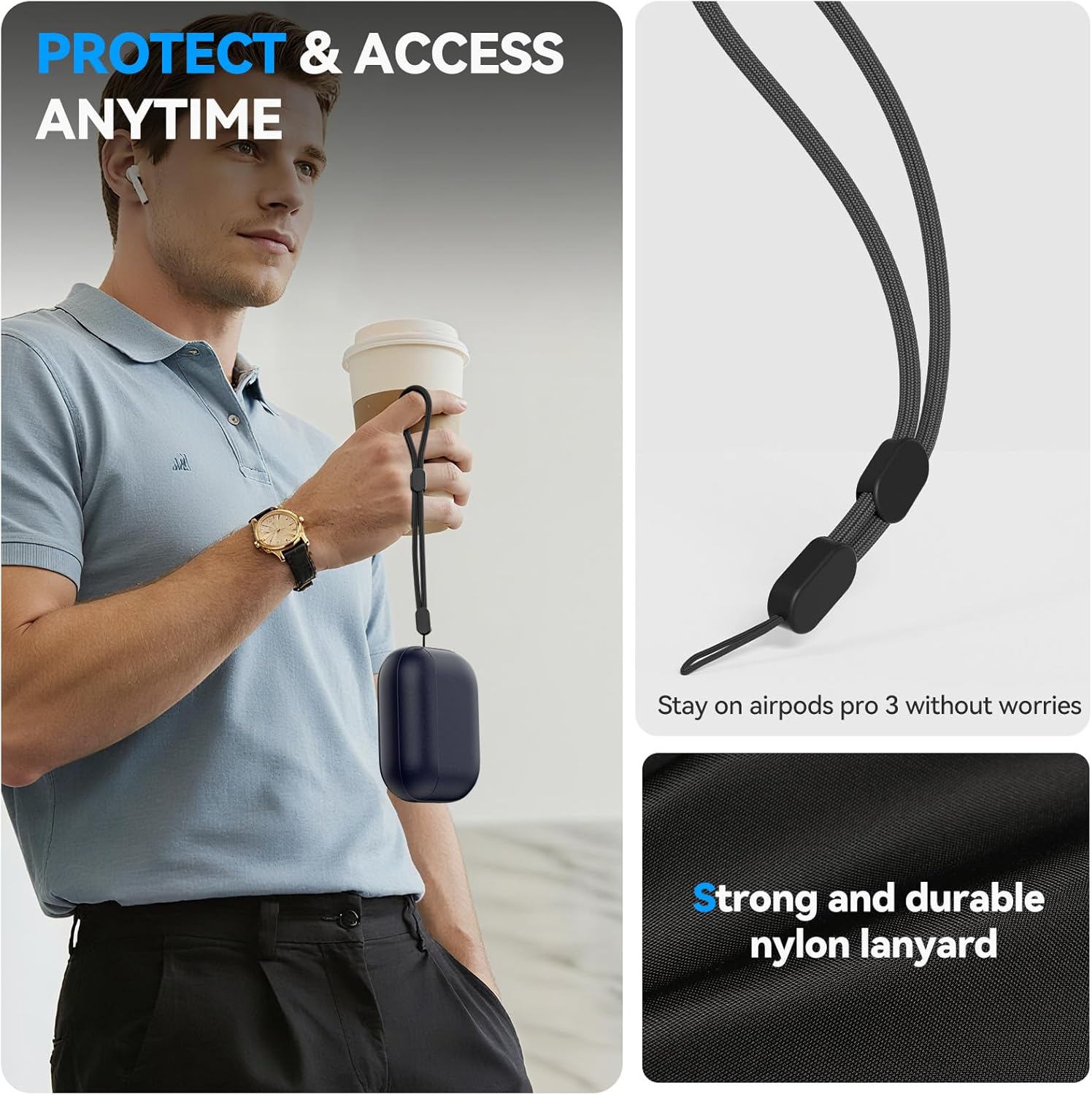 Thumbnail 5 de TNSNK Schutzhülle für AirPods Pro 3 (2025) – Ganzkörper-Schutz mit Umhängeband, Reinigungsset & ladefreundlichem Design