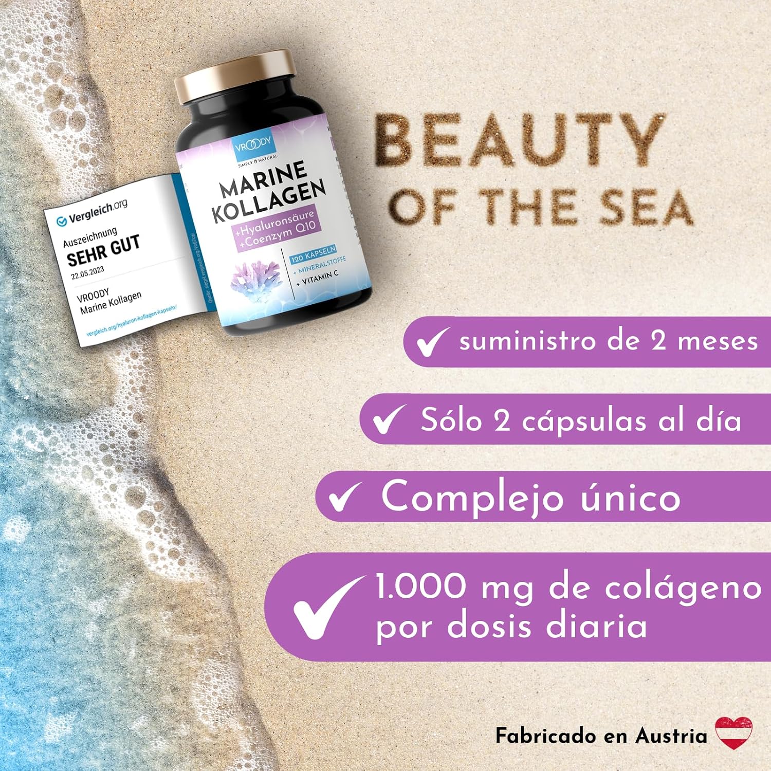 Detalle 1 de VROODY Colágeno Marino 1000 mg
