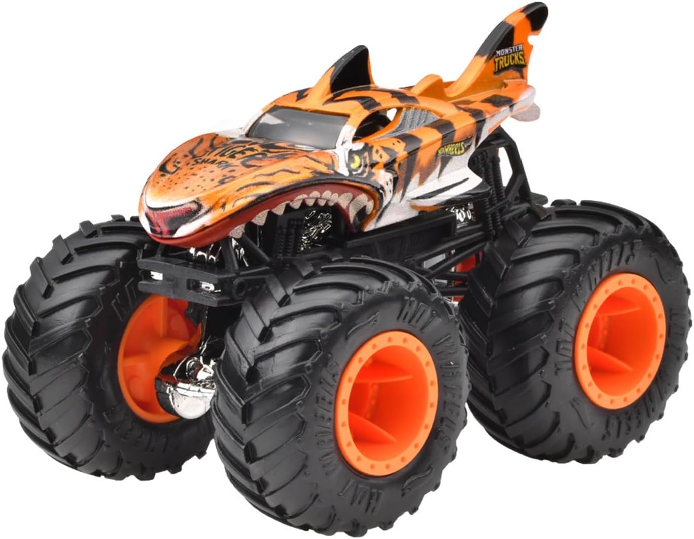 Detalle 2 de Hot Wheels JGR02 モンスタートラック タイガー・シャーク 1:64 クラッシュカー付き