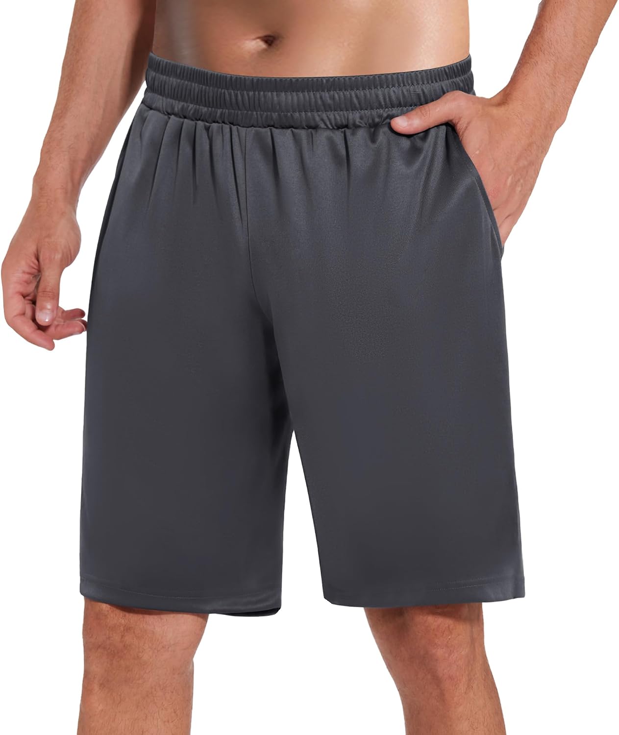 Detalle de HIPOWER Men’s Gym Shorts (Black) – Lightweight Quick-Dry Running Shorts with Pockets