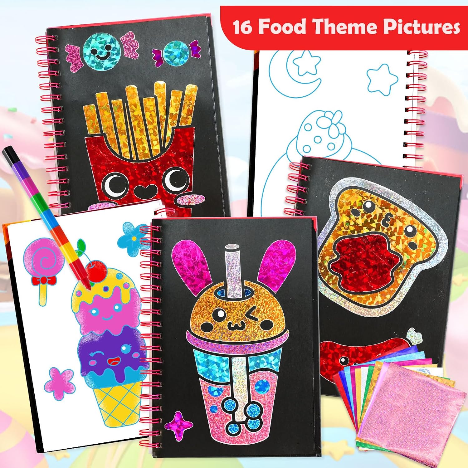 Thumbnail 6 de Foil Art Bastelset für Kinder 80 Folien
