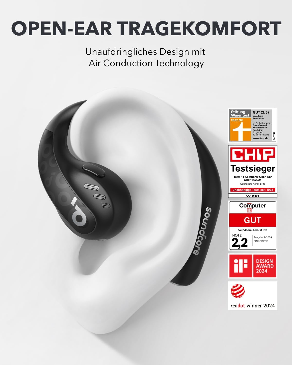 Thumbnail 1 de Soundcore by Anker AeroFit Pro Open-Ear Kopfhörer mit 46h Akku, LDAC & IPX5 (Bluetooth 5.3)